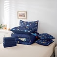 thumbnail image 6 of jejeloiu Cute Space Rocket 7pcs Bedding Comforter Set,Kawaii Universe Astronaut Queen Bedding Sets For Boys Kids Reversible, 6 of 8