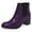 Purple, variant on YDN Women Classic Round Closed Toe Mid Block Heel Chelsea Boots Elastic Pull On Ankle Booties Comfy Dressy Shoes Size 7 Blue