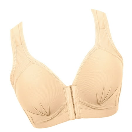 

ABIDE Wireless Bra Breathable Front Buckle Wide Strap Underwear Thin for Women Girl