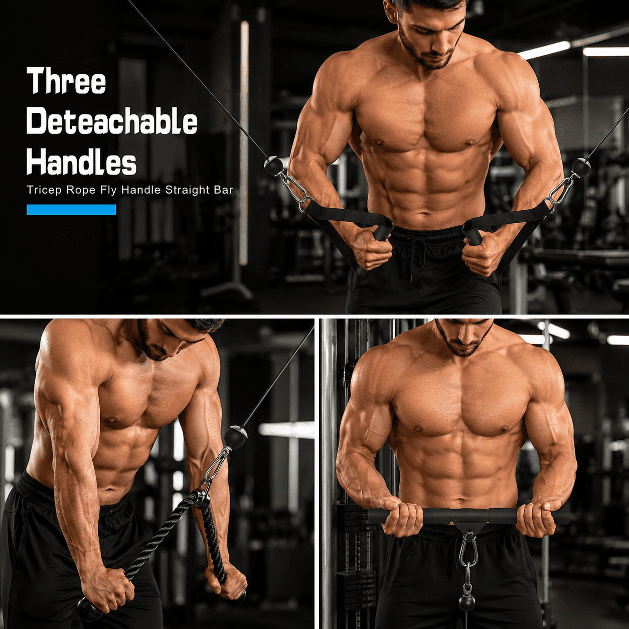 Pulley System for Home Gym, Cable Machine Attachment for Lat Pulldown, Back, Triceps and Biceps Workout, Fitness Equipment
