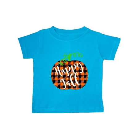 

Inktastic Happy Fall Plaid Pumpkin Gift Baby Boy or Baby Girl T-Shirt