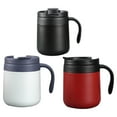 thumbnail image 5 of 12oz Stainless Steel Coffee Mug Insulated Double-Wall Vacuum Travel Cup Leak-Proof Lid Handle Reusable Camping Office Tea Drinkware Beverage Holder,Black,1PC, 5 of 5