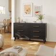 thumbnail image 6 of Bedroom Furniture Sets, Asofer Black Room Set Includes Queen Bed Frame, 5-Drawer Dresser & 6-Drawer Dresser, 6 of 9