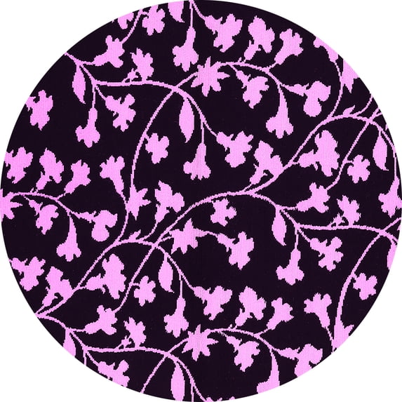 Ahgly Company Indoor Round Oriental Pink Industrial Area Rugs, 5' Round