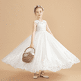 thumbnail image 3 of Flower Girl Dress Applique First Communion Special Occasion Wear for Kids Stylish and Adorable Dress for Wedding (2 -3Years）, 3 of 9