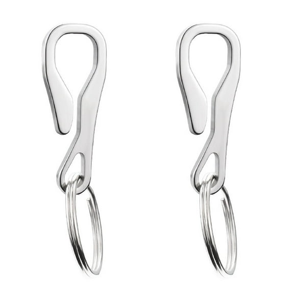 Stainless Steel Key Chain with Durable Buckle and Hook Clip for Outdoor Use 2 Pcs