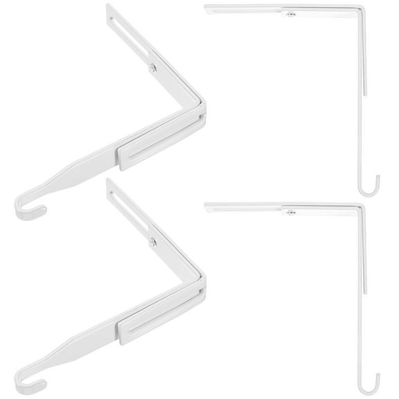 YOSADIER 4-Pack White Adjustable Metal Over Door Hooks, Cabinet Hanging Racks for Home Storage, Organization and Space Saving