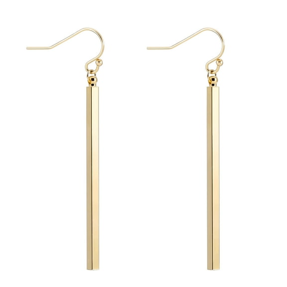 Minimal Long Bar Earrings 18k Gold Plated Drop Line Dangle Geometric jewelry for Women