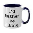 thumbnail image 2 of Funny Hiking Gifts, I'd Rather Be Hiking, Inspire Birthday Two Tone 11oz Mug From Men Women, Hobby supplies, Hobby equipment, Hobby tools, Hobby kits, Gift ideas for hobbyists, Gifts for people who, 2 of 2
