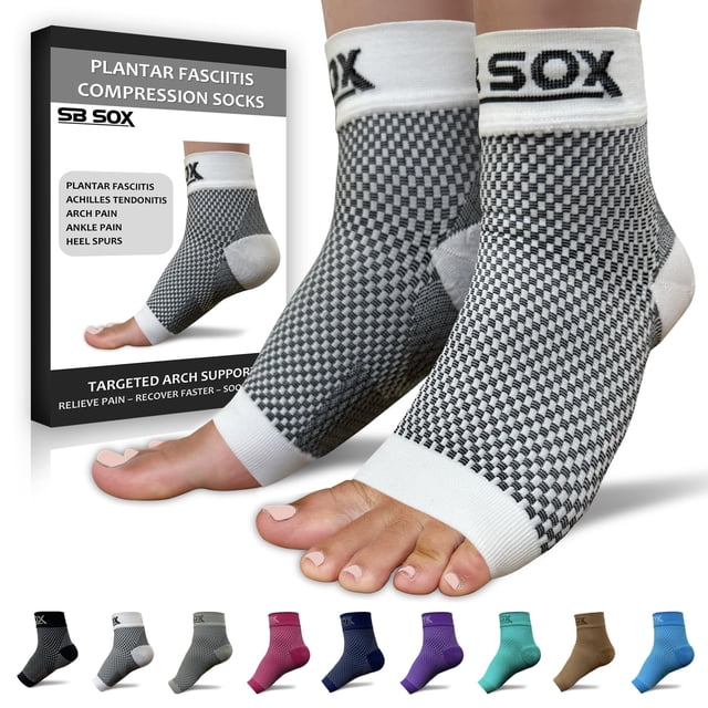 Calcetines para aliviar la fascitis plantar SB SOX Night Splint, blancos