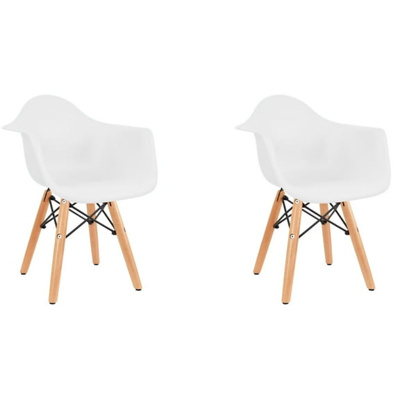 Set de dos sillas Eames con descansabrazo para Niños y Niñas (BLANCO)