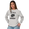 thumbnail image 3 of Stay Hungry Foodie Tiger Wolf Workout Long Sleeve TShirt Men Women Brisco Brands L, 3 of 6