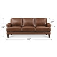 thumbnail image 7 of Hydeline Dawn Top Grain Leather Sofa, 3-Seater, Brandy Brown with Tapered Legs. Feather down, Memory Foam and Springs Seating, 7 of 7
