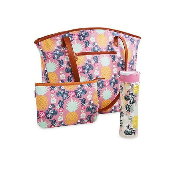 Pink pineapple top lunch bag