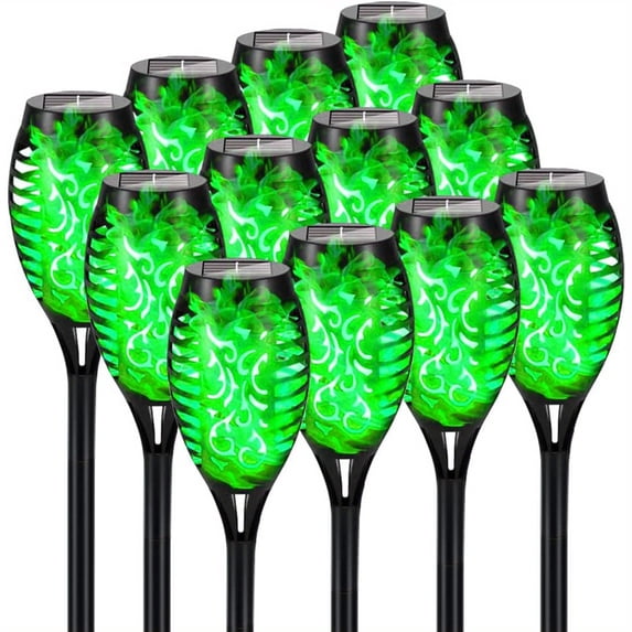 Solar Outdoor Lights - 12LED Flickering Flame Solar Torch Lights, Waterproof Solar Garden Lights Powered Pathway Lights Landscape Decoration for Garden Patio Yard