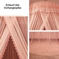 thumbnail image 3 of Romántico dosel de cama de princesa para niñas, cortina de cúpula de malla transparente, mosquitera de princesa de encaje redondo, 120*270*1200cm, 3 of 5