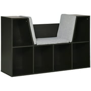 Homcom Bibliothèque pour enfants Coffre à jouets Armoire de rangement pour enfants Organisateur de rangement pour enfants pour jouets, vêtements, livres, chambre à coucher, marron