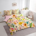 thumbnail image 3 of Feelyou Cartoon Flower Bedding Comforter Set 7pcs, Kawaii Plant Leaves Full Bedding Set, 3 of 8