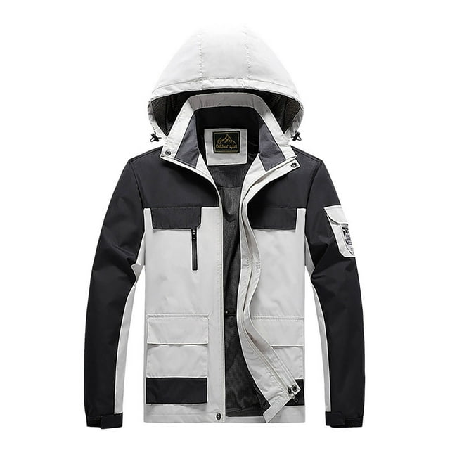 Birdeem Jackets for Men Mens Spring and Charge Coat Thin Outdoor Mountaineering and Riding Windproof Work Coat