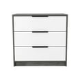 thumbnail image 3 of Linden 2 Piece Bedroom Set, Kaia 3 Drawer Dresser + Eter Nightstand, White / Smokey Oak, 3 of 6