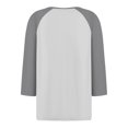 thumbnail image 4 of Fiudx Camisetas para Mujer Blusas Estampadas con Bloques de Color Informales para Mujer, Top con Cuello En V y Botones, Manga 3/4, Hombro a Manga, 4 of 5