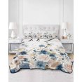 thumbnail image 3 of Navy Blue Spring Floral Full Size Down Alternative Comforter,Lightweight Comforter Quilt Bedding Set with Pillow Shams Elegant Pastoral Flowers Watercolor Bed Comforter Duvet Insert 78"x90", 3 of 7