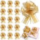 thumbnail image 1 of ZHAOCHENG Paquete de 40 lazos para regalo de Navidad, cinta para envolver regalos, lazo pintado para regalo de Navidad (dorado), 1 of 5