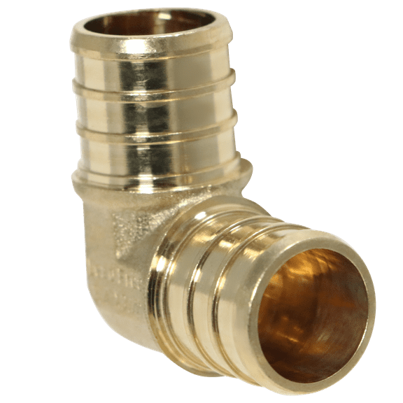 25 Pcs XFITTING Pex 3/4 Inch x 3/4 Inch Pex Elbow Brass Crimp Fitting, 23-2-2=25X