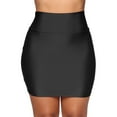 thumbnail image 3 of Clearance! Hontri Skirts for Women Fashion Women Stretch Tight Sexy Skirt Solid High Waist Short Slim Mini Skirts Skirts for Women Black,S, 3 of 10