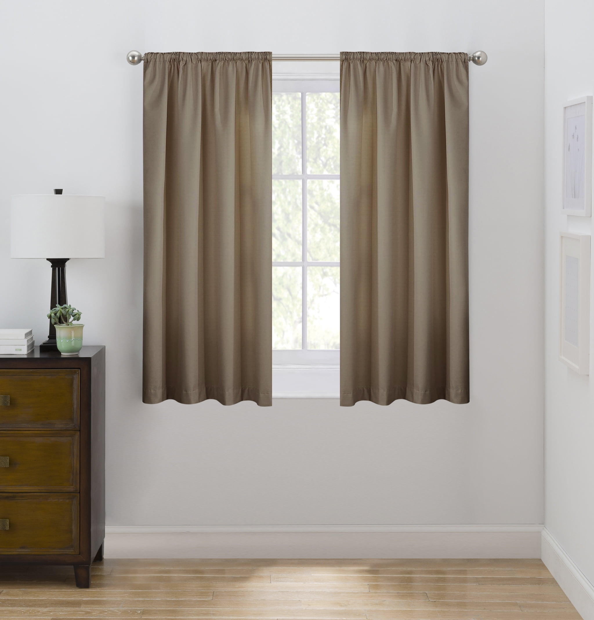 Eclipse Draft Stopper Window Curtain Panel, 42" x 63", Brown Walmart