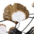 thumbnail image 3 of White, Black, and Gold Metal Ginkgo Leaves Modern Wall Decor, 3 of 9