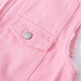 thumbnail image 6 of RoamHome Women's Sleeveless Denim Vest Crew Neck Raw Hem Multi - Pocket Button Front Casual Jean Vest for Spring Summer Autumn Daily Wear, 6 of 9