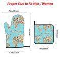 thumbnail image 2 of Sikiie World Travel Line Icons Map Oven Mitts and Pot Holders, Silicone Oven Gloves, Heat Resistant Oven Mitts 4Pcs Set, 2 of 6