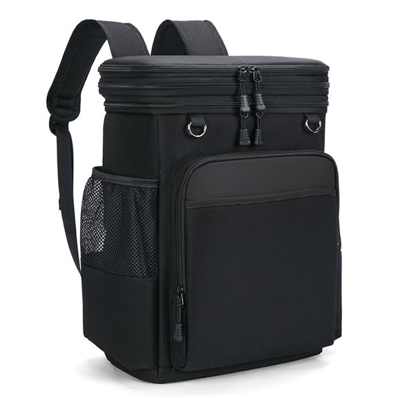 Holuxer Insulated Backpack Cooler Bags, 30L Waterproof Leakproof Soft Coolers, Large Expandable Lunch Back Pack, Heavy Duty Cooler Backpacks Rucksack, Portable Lunch Bag for Men/Women, Camping, Black