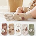 thumbnail image 5 of Calcetines de invierno cálidos para gatear para niñas y niños con agarre antideslizante, 5 pares, 5 of 5
