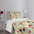 thumbnail image 5 of Ambesonne Watercolor Quilted Bedspread Set 2 Pcs, Dogrose and Amantia, Twin Size, Multicolor, 5 of 6