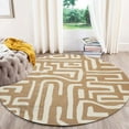 thumbnail image 4 of 17X17 Area Rug, Beige Wool, Bed, Living room, Round Carpet, Geometric Design, Tufted Rugs, 4 of 6