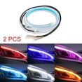 thumbnail image 2 of 2 uds 30cm coche DRL Flexible impermeable faro LED tira Universal Auto faros RGB señal de giro luces de flujo de freno amarillo, 2 of 5