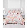 thumbnail image 2 of Quilts Twin Size Bedding Set, Red Orange Coastal Lightweight Quilted Comforter, Sea Turtle Nautical Coral Summer Beach Soft Reversible Bedspread Coverlet with Pillow Covers for All Season, 68" x 86", 2 of 7