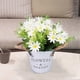 thumbnail image 4 of Potted Artificial Daisies Flowers In Metal Pot, Fake Silk Bonsai Plants With Vase For Indoor, 4 of 5