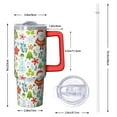 thumbnail image 2 of 30 oz Holiday Ornaments Christmas Tumbler with Handle and Straw, Stainless Steel Double Wall Cup 30 oz, Leak Proof Winter Mug, Festive Gift, 2 of 5