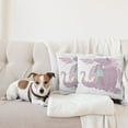 thumbnail image 4 of Ambesonne Dragon Throw Pillow Cover 2 Pack, Cartoon Sitting on Creature, 24", Grey Pink White, 4 of 5