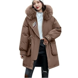 Awdenio Women's Winter Thickening And Velvet Keeping Warm Casual Coat With  Hat