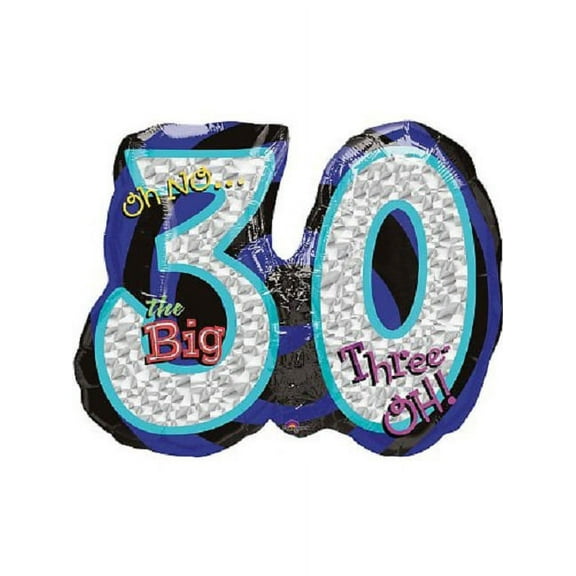 26 inch Oh No! It's My Birthday 30 Anagram Foil Mylar Balloon - Party Supplies Decorations