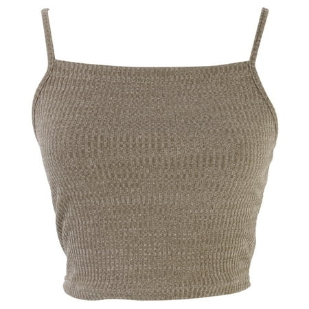 

Musuos Women Sexy Knitted Vest Sleeveless Crop Tops Solid Color Camisole