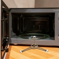 STOBOK Microwave Turntable Base Black with Roller Ring for Even Heating Support