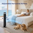 thumbnail image 5 of Behome 36 inch 60°Oscillating Tower Fan with Remote Control, Quiet Standing Fan with Auto-off Timer, 5 Speeds and 4 Modes for Bedroom, Kitchen and Office, 5 of 6
