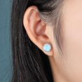 thumbnail image 3 of Pendientes DE Cobre YONGSHENG 2 uds redondos DE ópalo azul con regalo DE joyería, 3 of 3