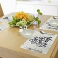 thumbnail image 4 of Ambesonne Live Laugh Love Place Mats Set of 4, Phrase Dots, Standard Size, Black White Yellow, 4 of 6