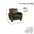 thumbnail image 5 of OakvillePark Arcadia Microfiber Fabric Upholstered Living Room Chair, Chocolate, 5 of 6